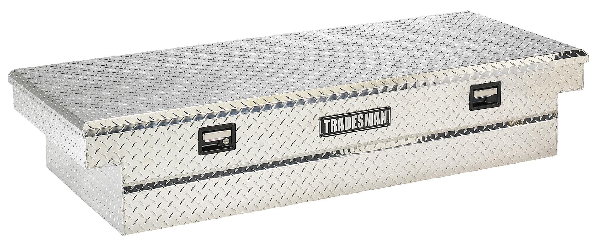 Tradesman TALF2870 70-Inch Aluminum Full Lid Cross Bed Truck Tool Box  Diamond Plated  Silver