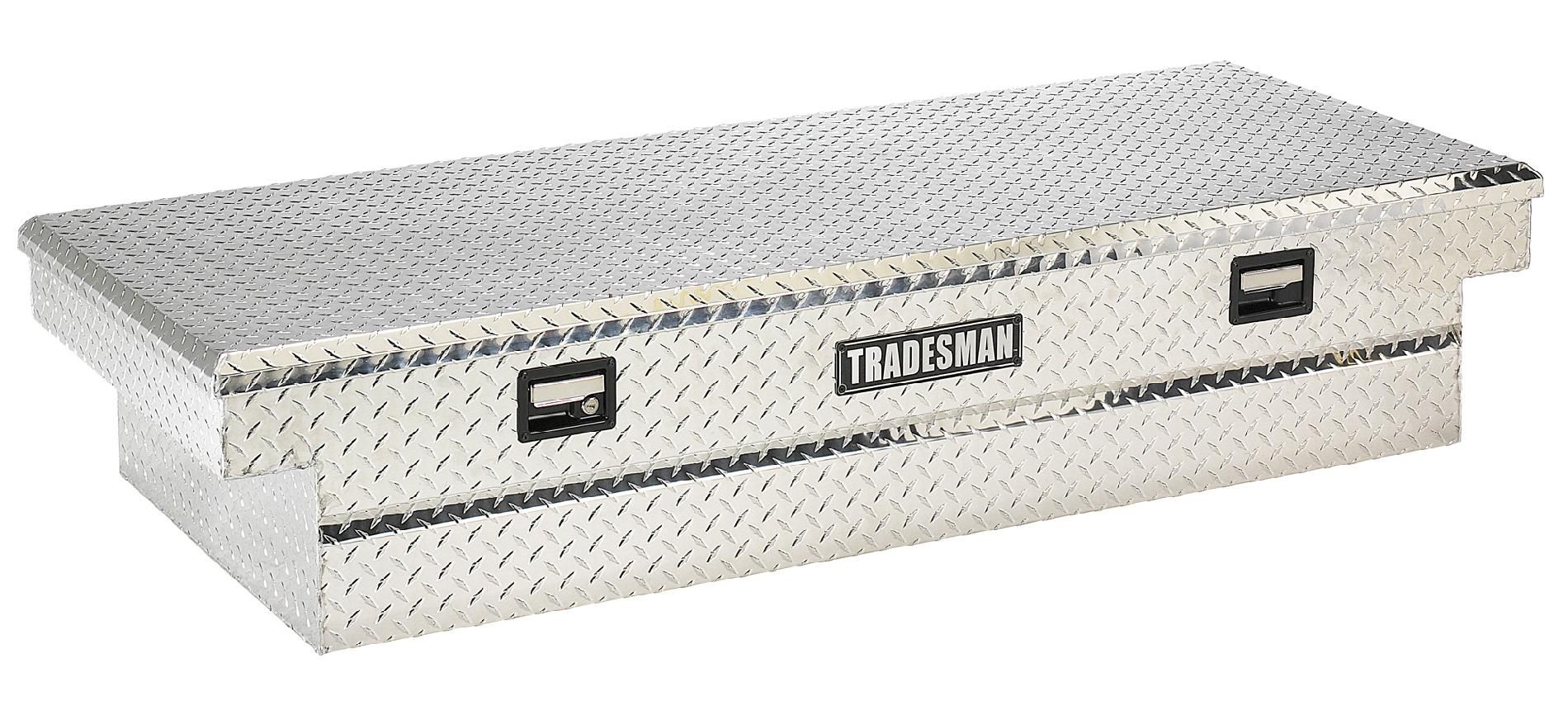 Tradesman TALF2872 72-Inch Aluminum Full Lid Cross Bed Truck Tool Box  Diamond Plated  Silver