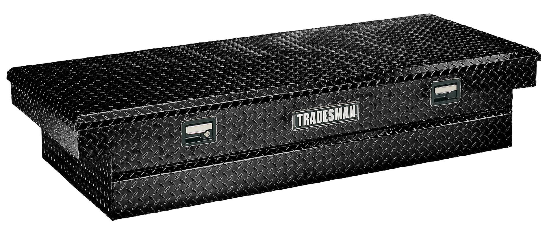 Tradesman TALF2872BK 72-Inch Aluminum Full Lid Cross Bed Truck Tool Box  Diamond Plated  Black
