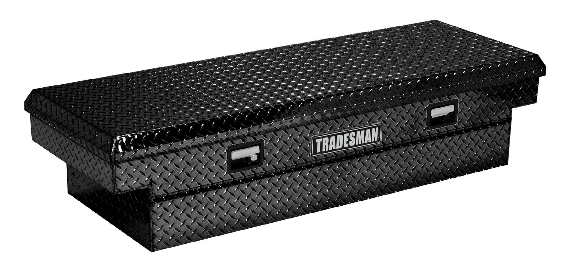 Tradesman TALF558BK 58-Inch Aluminum Full Lid Cross Bed Truck Tool Box  Diamond Plated  Black