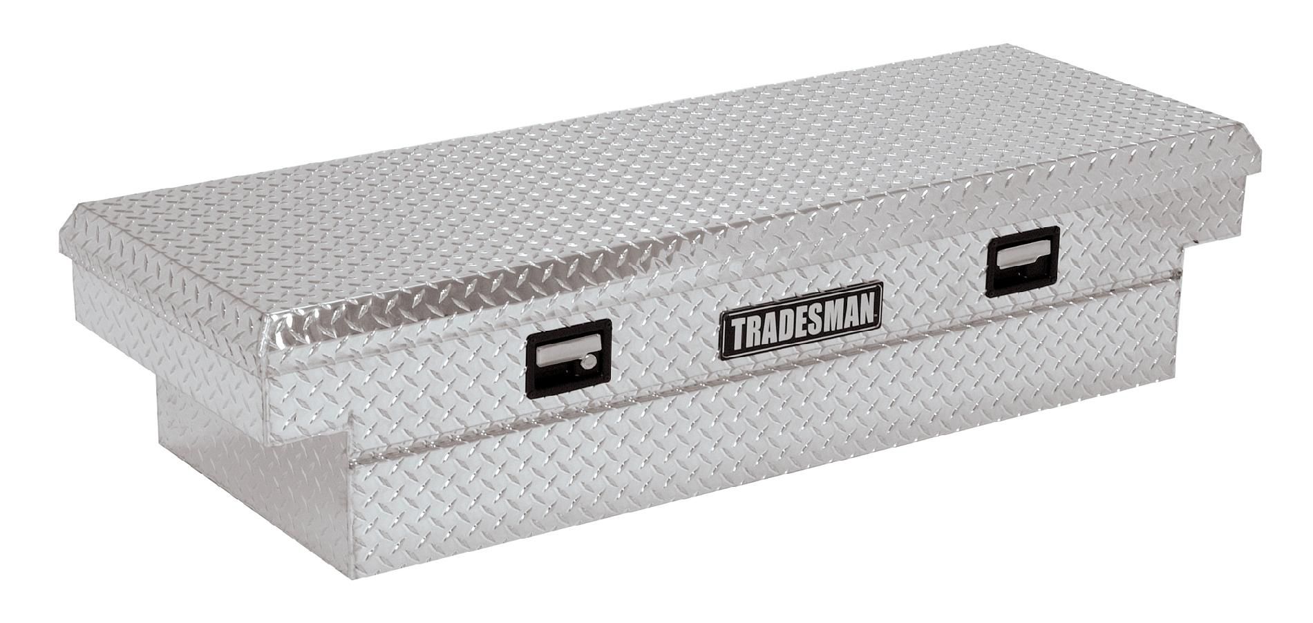 Tradesman TALF558 58-Inch Aluminum Full Lid Cross Bed Truck Tool Box  Diamond Plated  Silver