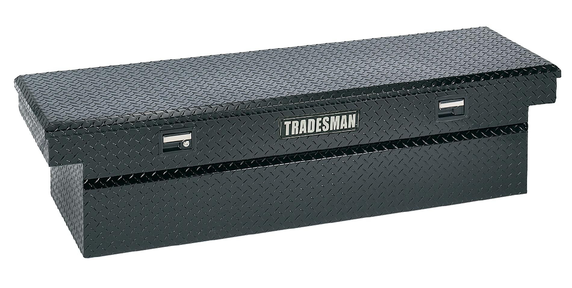 Tradesman TALF568DBK 60-Inch Aluminum Deep Well Full Lid Cross Bed Truck Tool Box  Diamond Plated  Black
