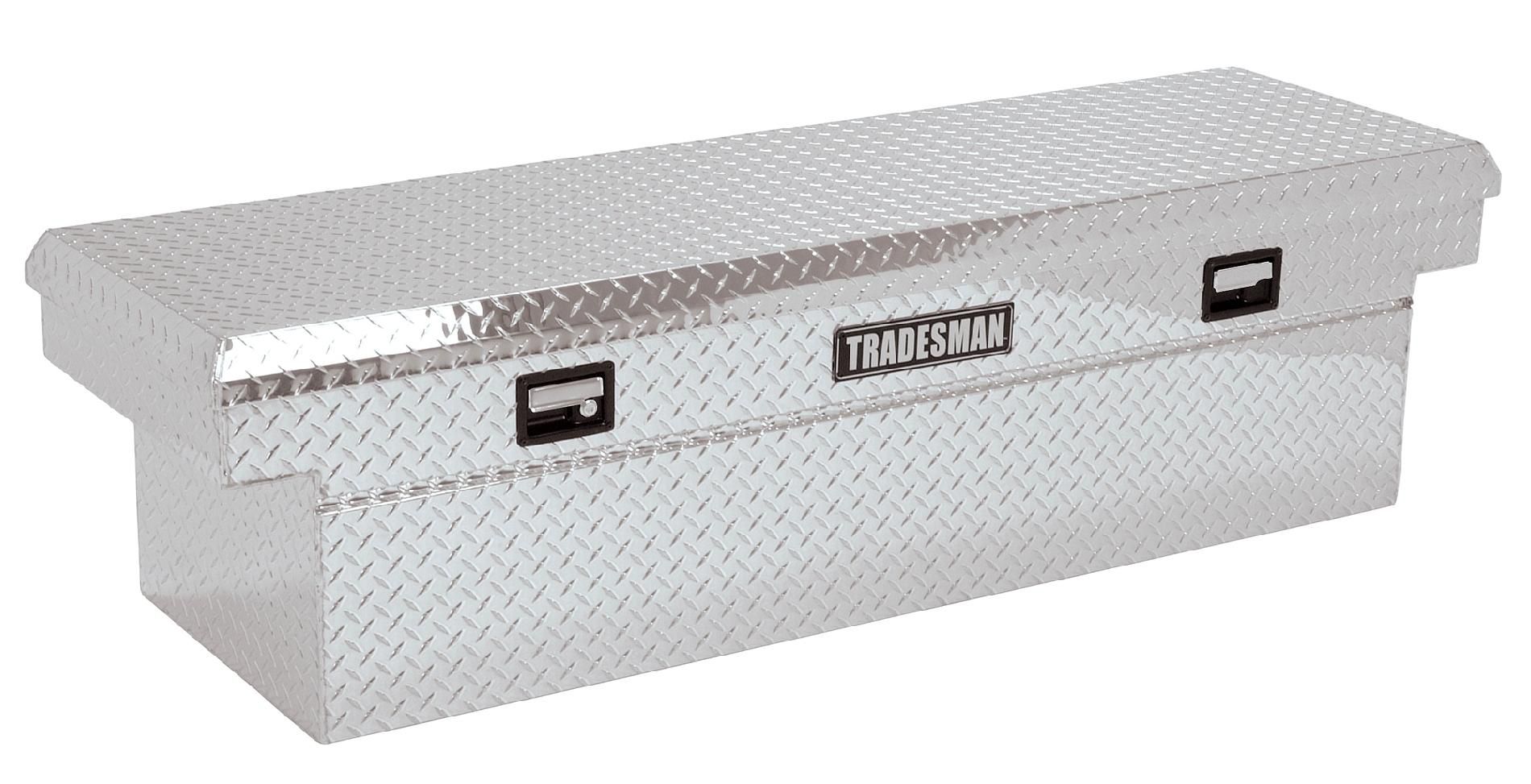 Tradesman TALF568D 60-Inch Aluminum Deep Well Full Lid Cross Bed Truck Tool Box  Diamond Plated  Silver