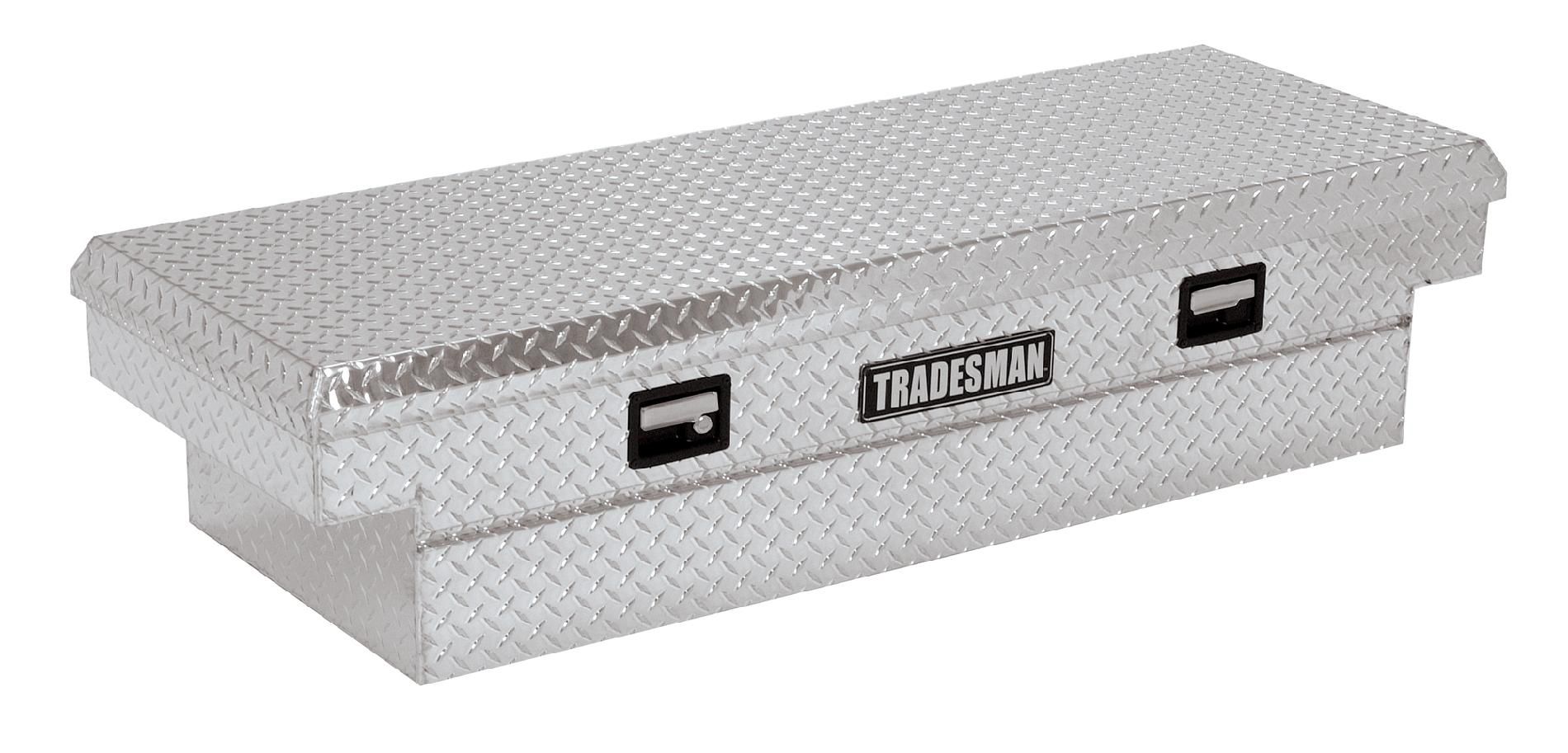 Tradesman TALF568 60-Inch Aluminum Full Lid Cross Bed Truck Tool Box  Diamond Plated  Silver
