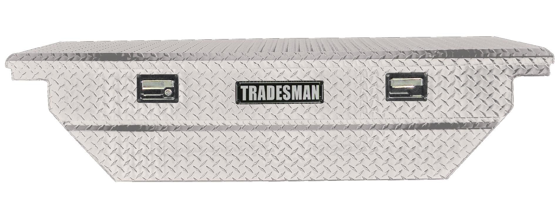 Tradesman TALF568BLP 63-Inch Low Profile Aluminum Cross Bed Truck Tool Box  Diamond Plated  Silver