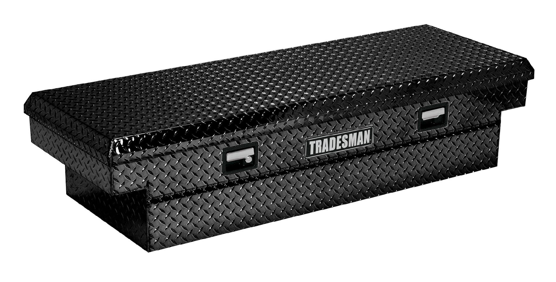 Tradesman TALF568BK 60-Inch Aluminum Full Lid Cross Bed Truck Tool Box  Diamond Plated  Black