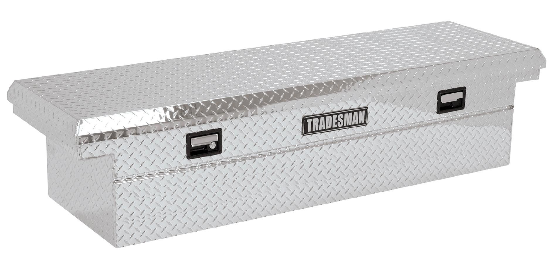 Tradesman TALF581LP 70-Inch Low Profile Aluminum Cross Bed Truck Tool Box  Diamond Plated  Silver