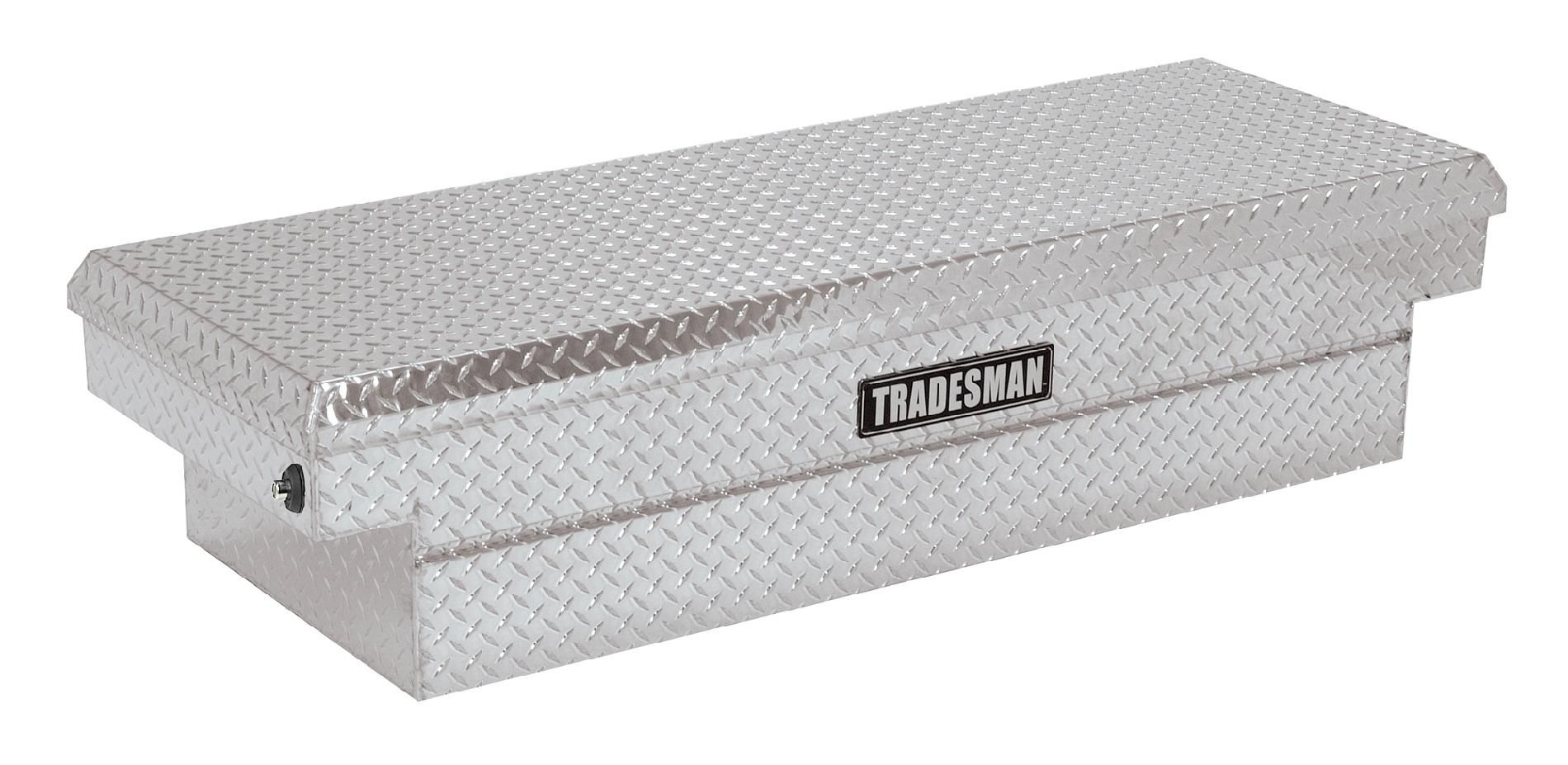 Tradesman TALF581PB 70-Inch Aluminum Push Button Cross Bed Truck Tool Box  Diamond Plated  Silver