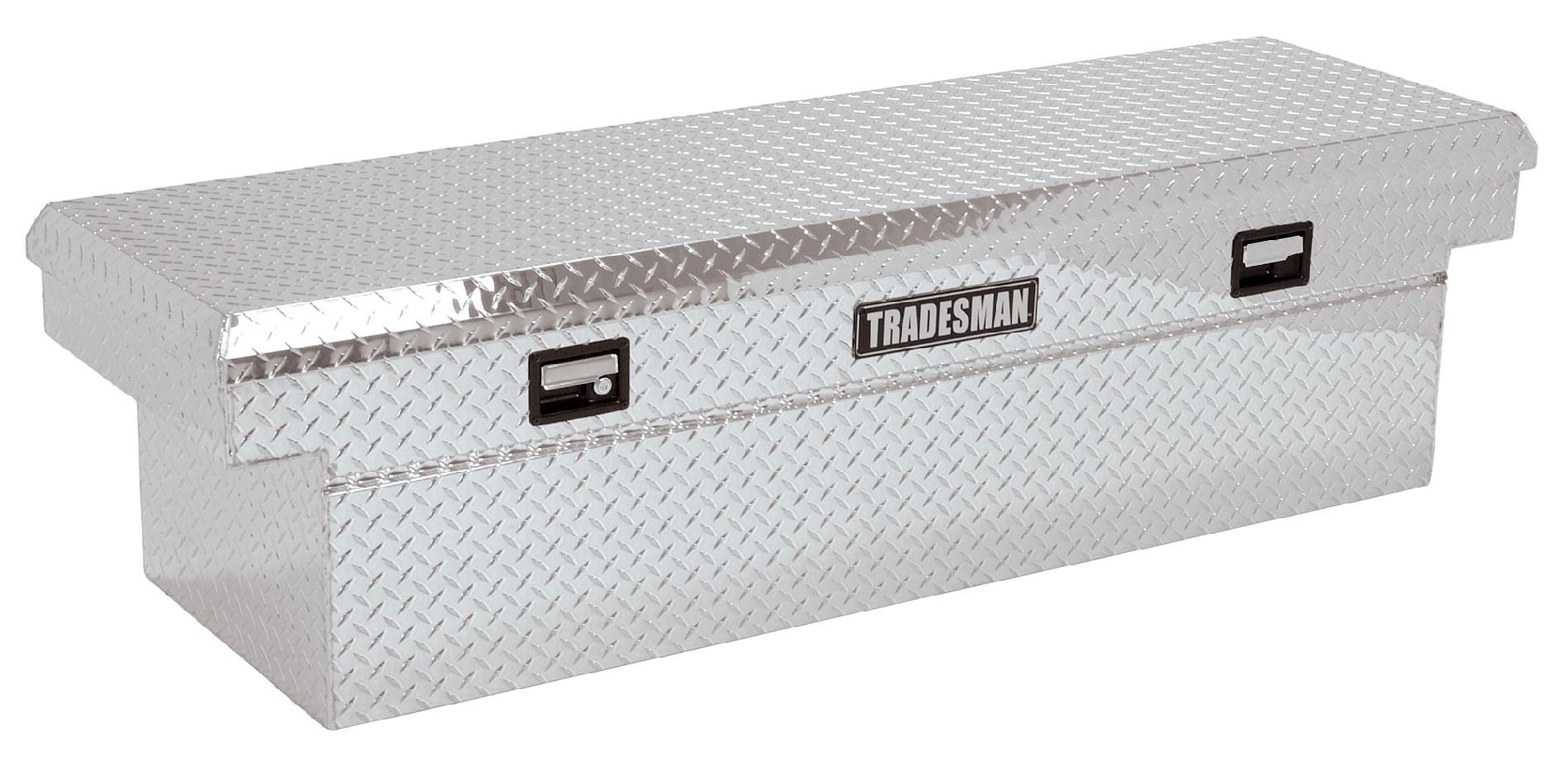 Tradesman TALF591 71-Inch Aluminum Full Lid Cross Bed Truck Tool Box  Diamond Plated  Silver