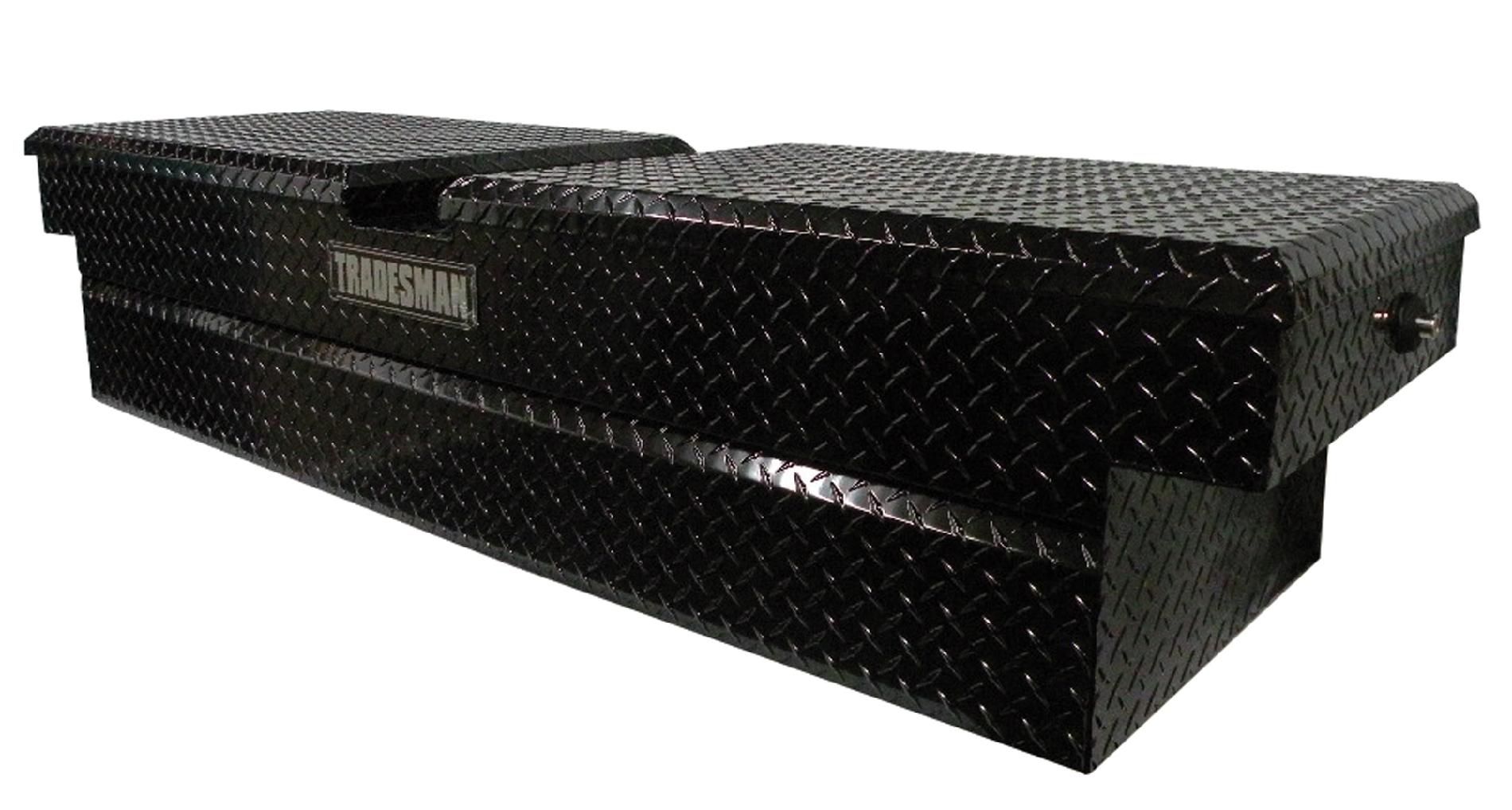 Tradesman TALG2072PBBK 72-Inch Aluminum Gull Wig Push Button Cross Bed Truck Tool Box  Diamond Plated  Black