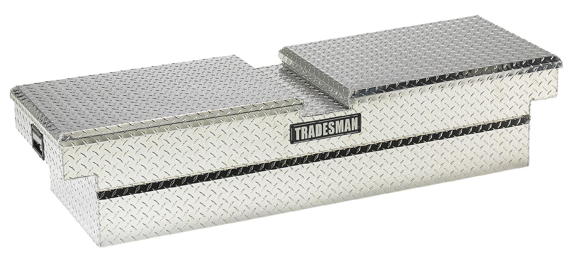 Tradesman TALG568D 60-Inch Aluminum Gull Wig Deep Well Cross Bed Truck Tool Box  Diamond Plated  Silver