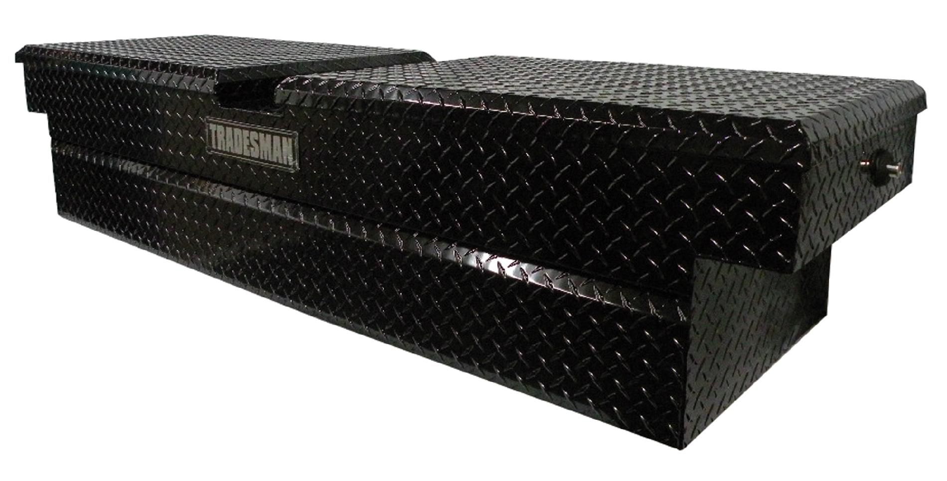 Tradesman TALG568PBBK 60-Inch Aluminum Gull Wig Push Button Cross Bed Truck Tool Box  Diamond Plated  Black