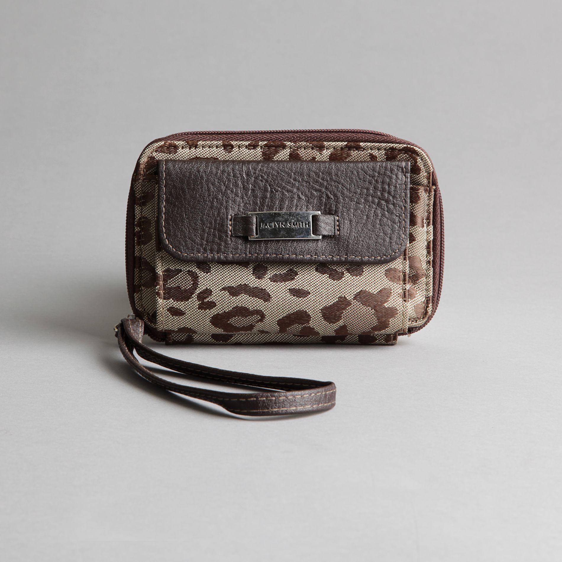 Jaclyn Smith Women’s Handbag Wristlet Jacquard Single Zipper Flap Pocket Animal Print at Kmart.com