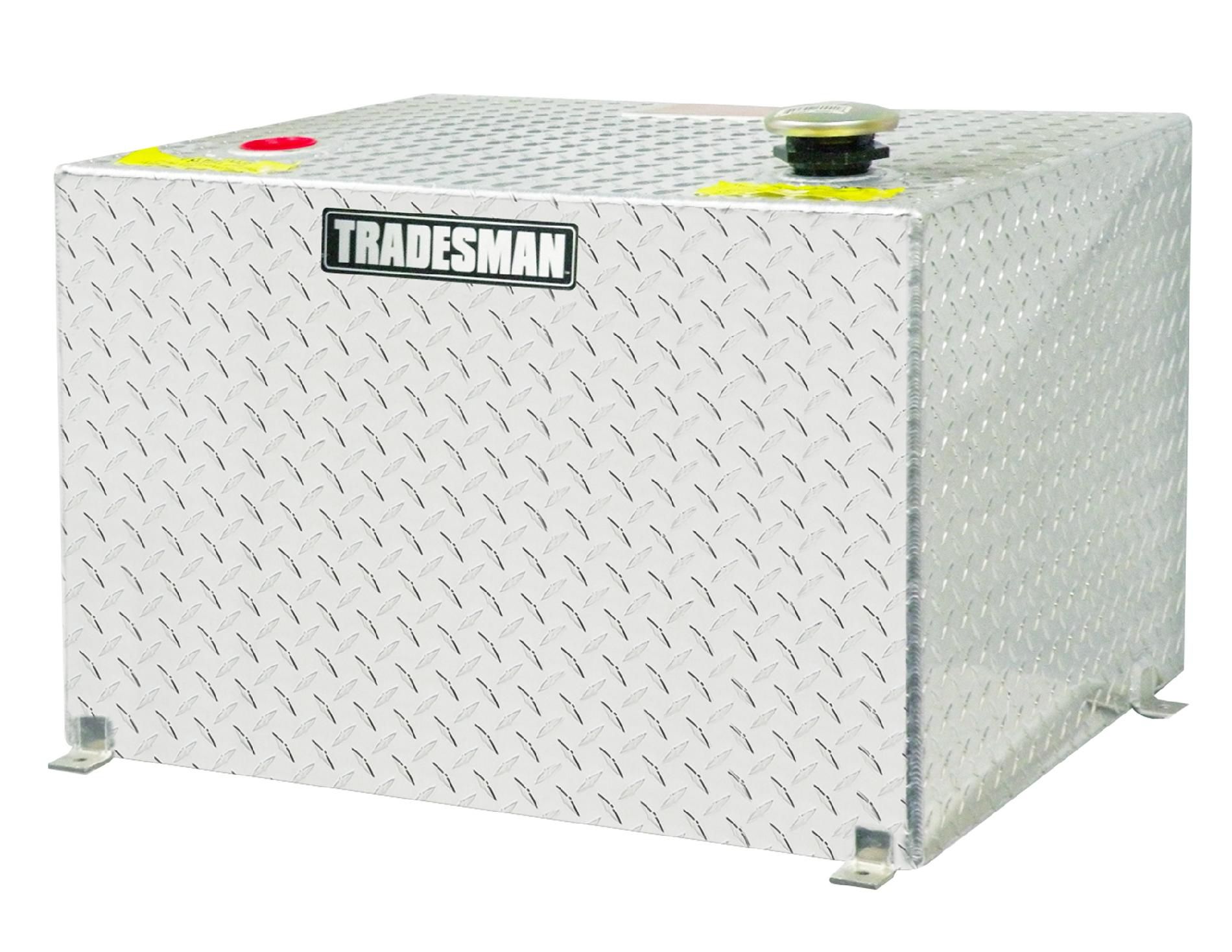 Tradesman TALRST55 55-Gallon Rectangular Liquid Storage Tank  Diamond Plated  Silver