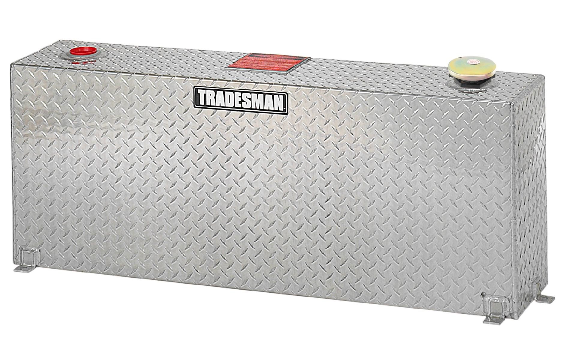 Tradesman TALVST50 50-Gallon Aluminum Vertical Liquid Storage Tank  Diamond Plated  Silver