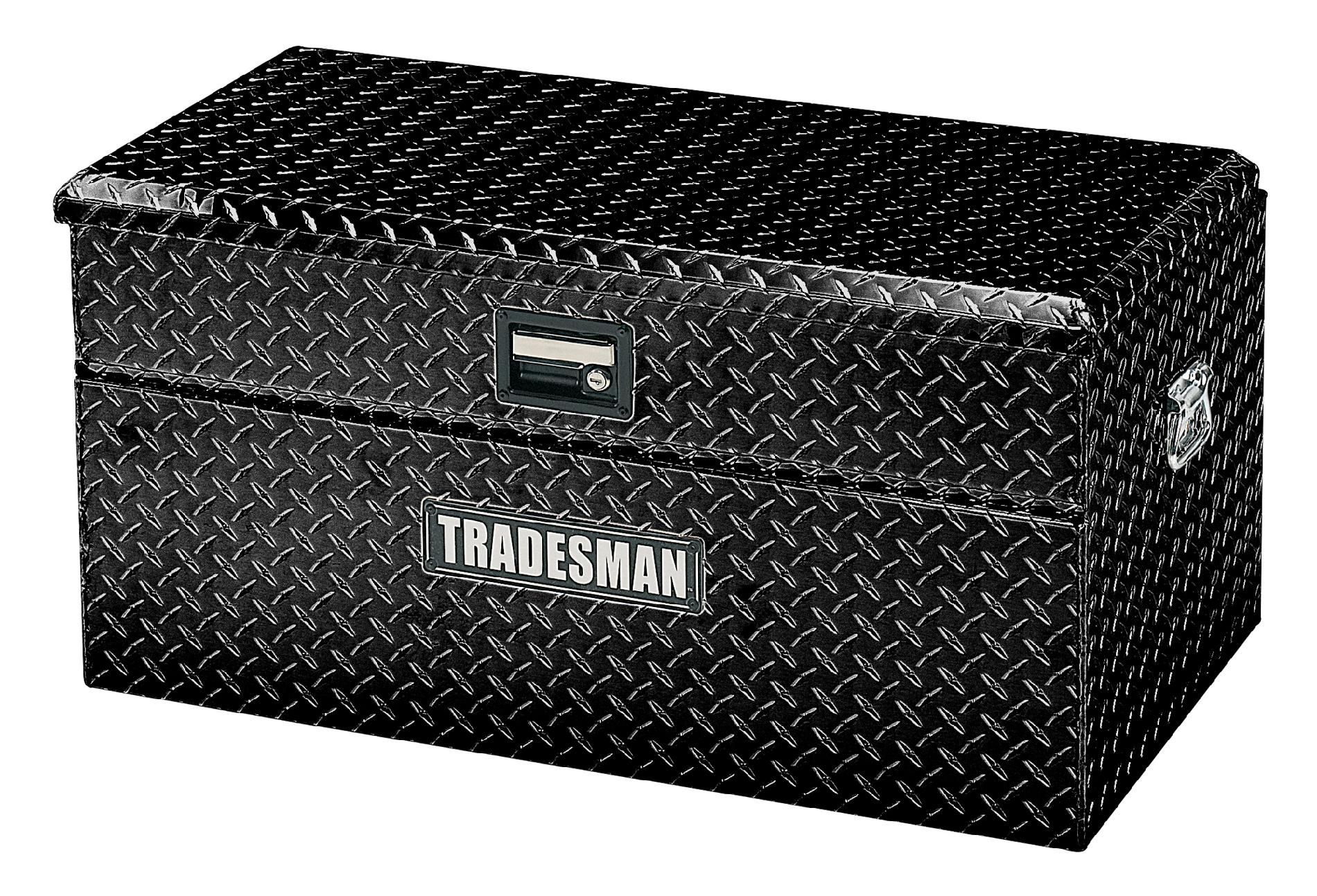 Tradesman TAWB36WBK 36-Inch Aluminum Wide Flush Mount Single Lid Truck Tool Box  Diamond Plated  Black