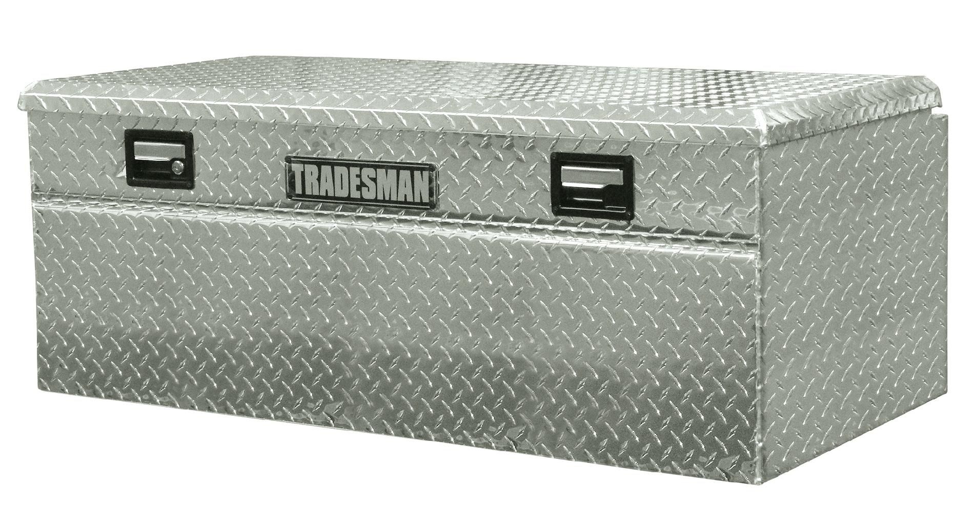 Tradesman TAWB47W 48-Inch Aluminum Wide Flush Mount Single Lid Truck Tool Box  Diamond Plated  Silver