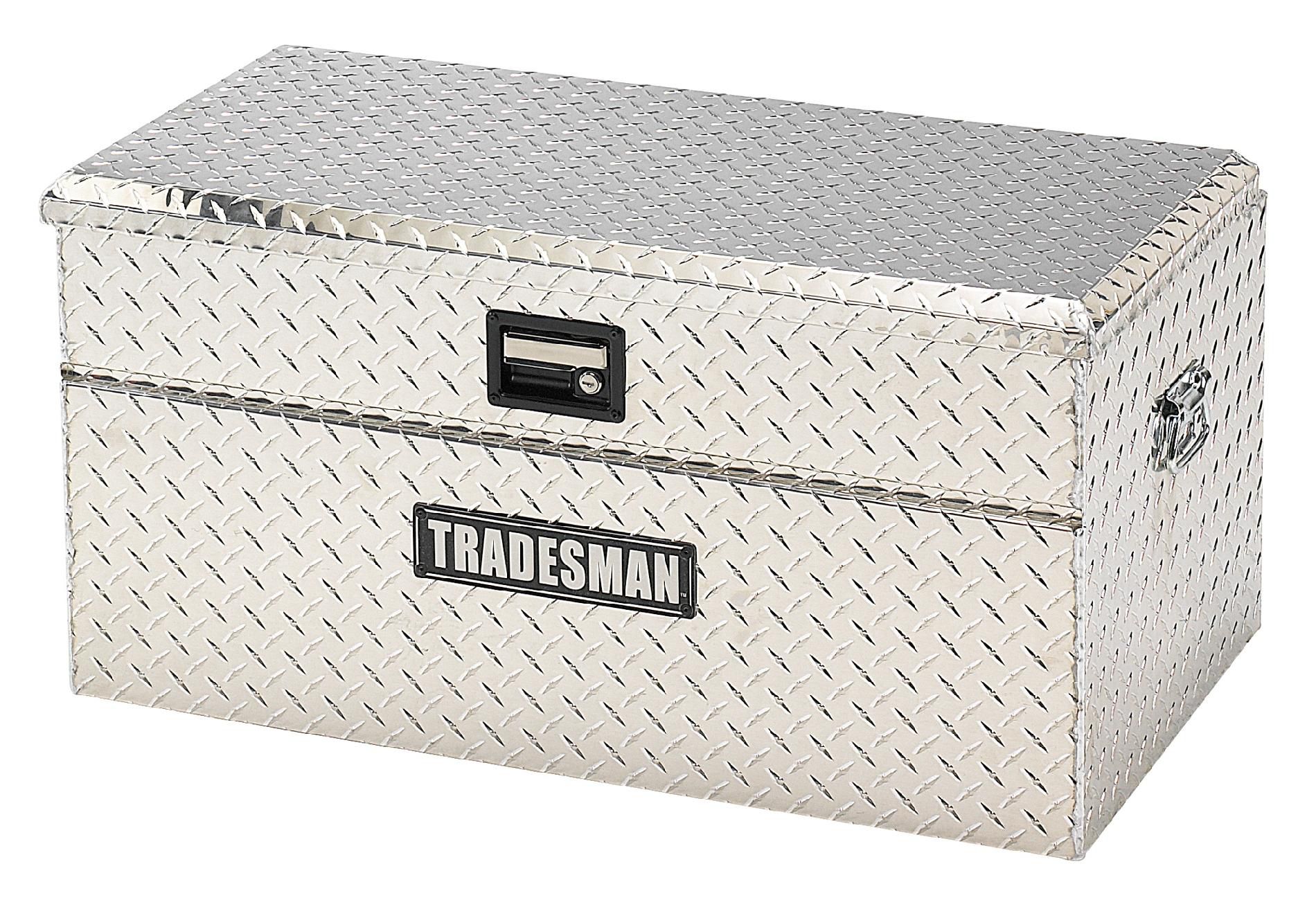 Tradesman TAWB54 54-Inch Aluminum Hitch Cargo Carrier Chest with Handles  Diamond Plated  Silver