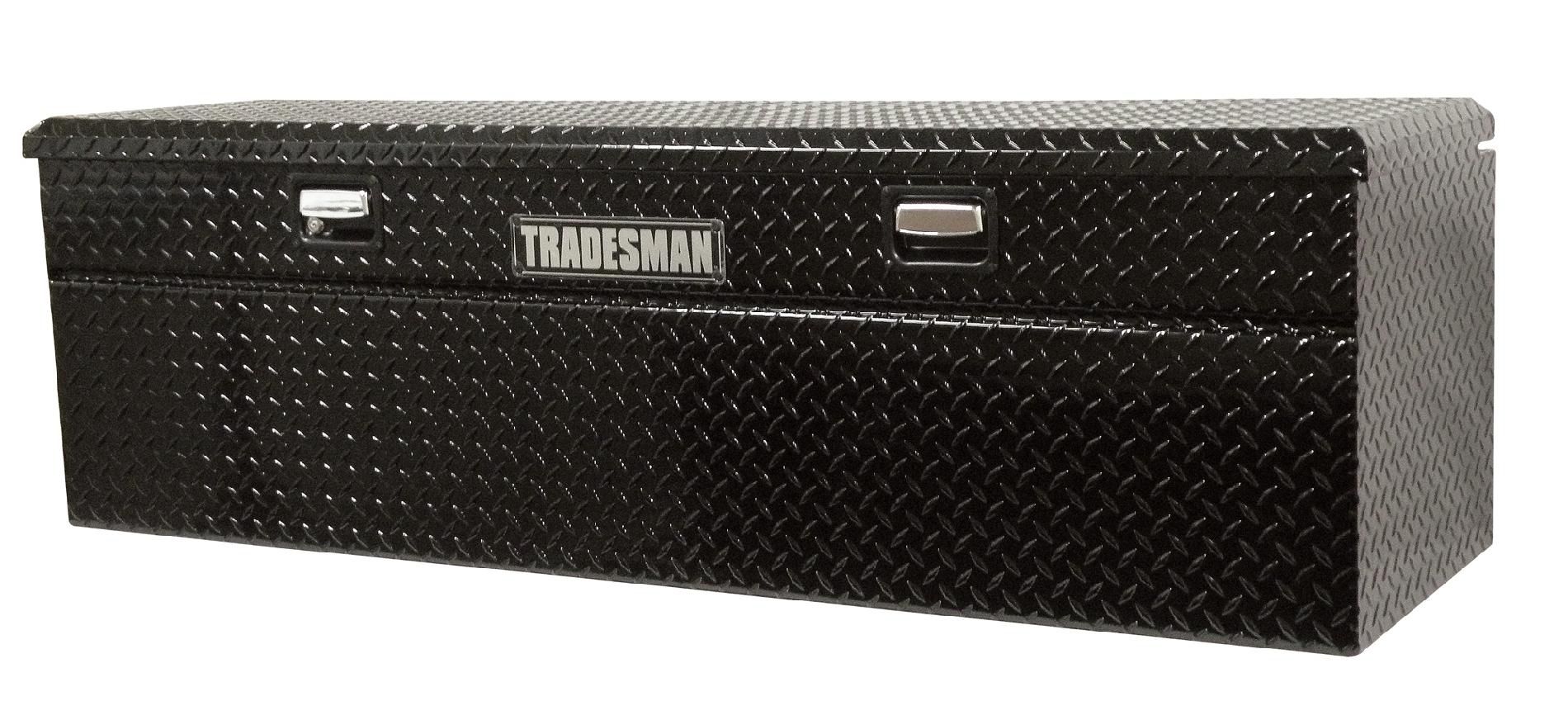 Tradesman TAWB60SLBK 60-Inch Aluminum Wide Flush Mount Single Lid Truck Tool Box  Diamond Plated  Black