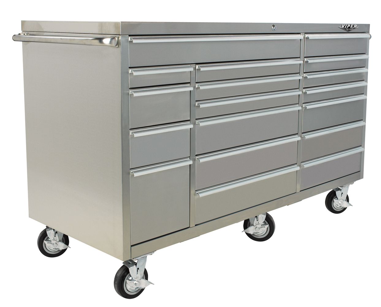 Viper Tool Storage 72 18 Drawer PRO Series 304 Stainless Steel Rolling Cabinet