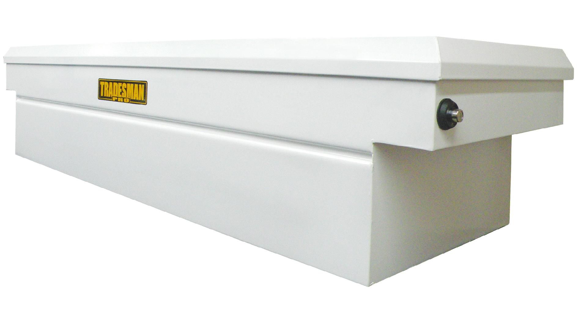 Tradesman TPSTF591PB 70-Inch 16-Gauge Steel Push Button Deep Well Cross Bed Truck Tool Box  White