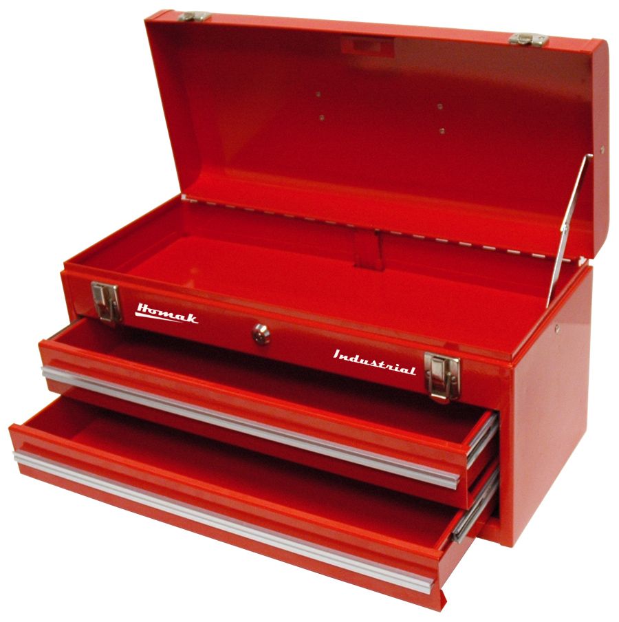 Homak 20in 2 Drawer Friction Toolbox - Red