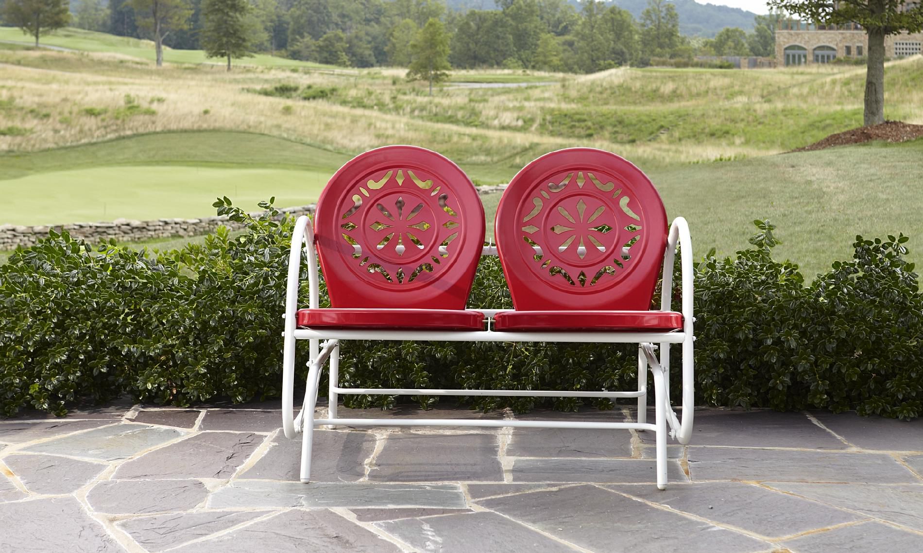 Garden Oasis Retro Steel Clam Glider - Red at Kmart.com