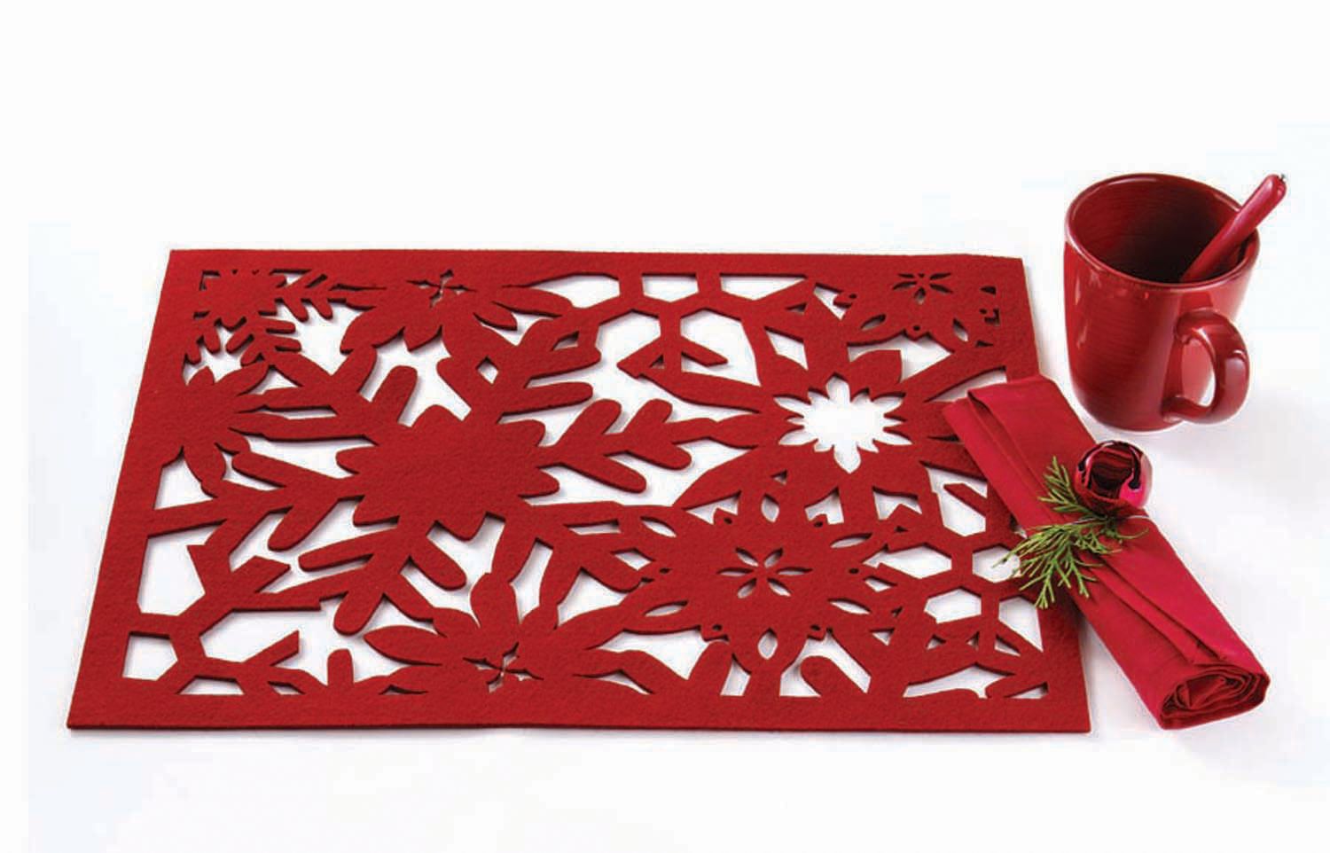 Trade Associates Group SNOWFLAKE FELT PLACEMAT SET of 4 Shop Your Way