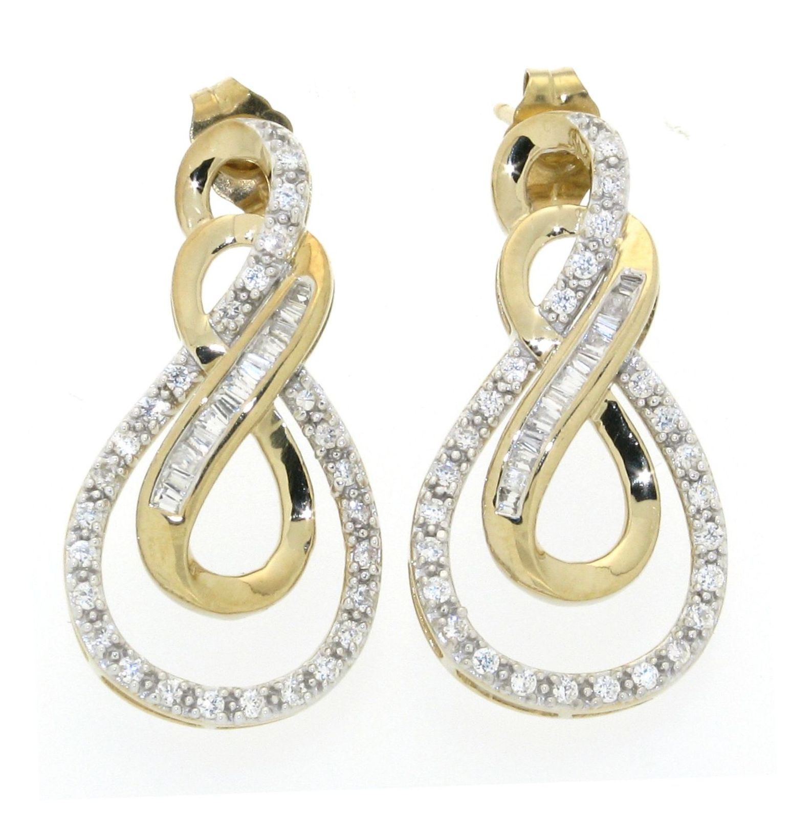 Gold Over Brass Diamond Accent Swirl Fashion Earrings at Kmart.com