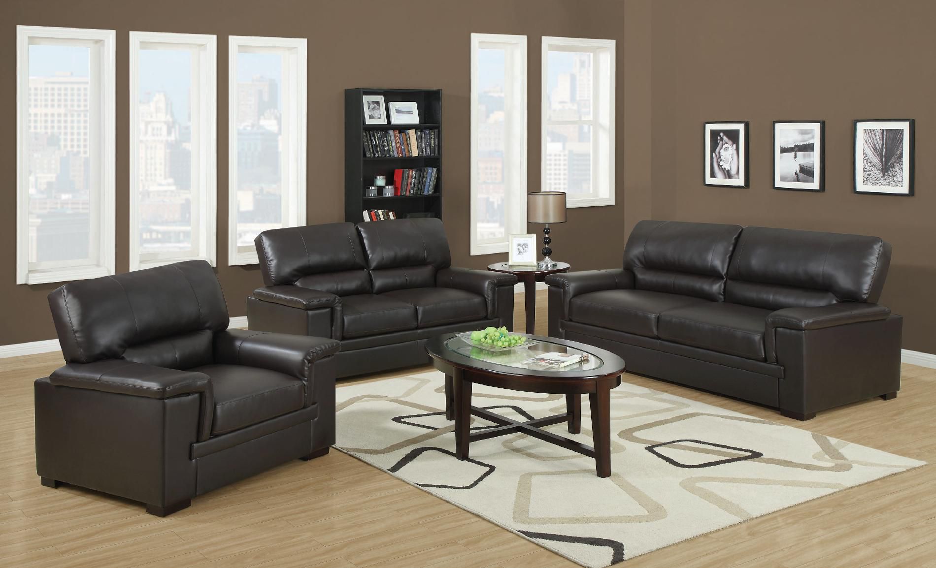 Contemporary Living Room With Brown Leather Sofa Laura Williams