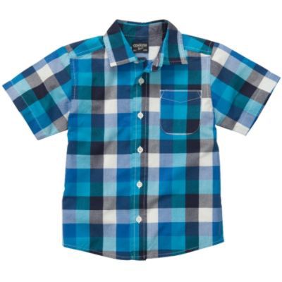 OshKosh Toddler Boy's Short-Sleeve Woven Shirt - Checked at Sears.com
