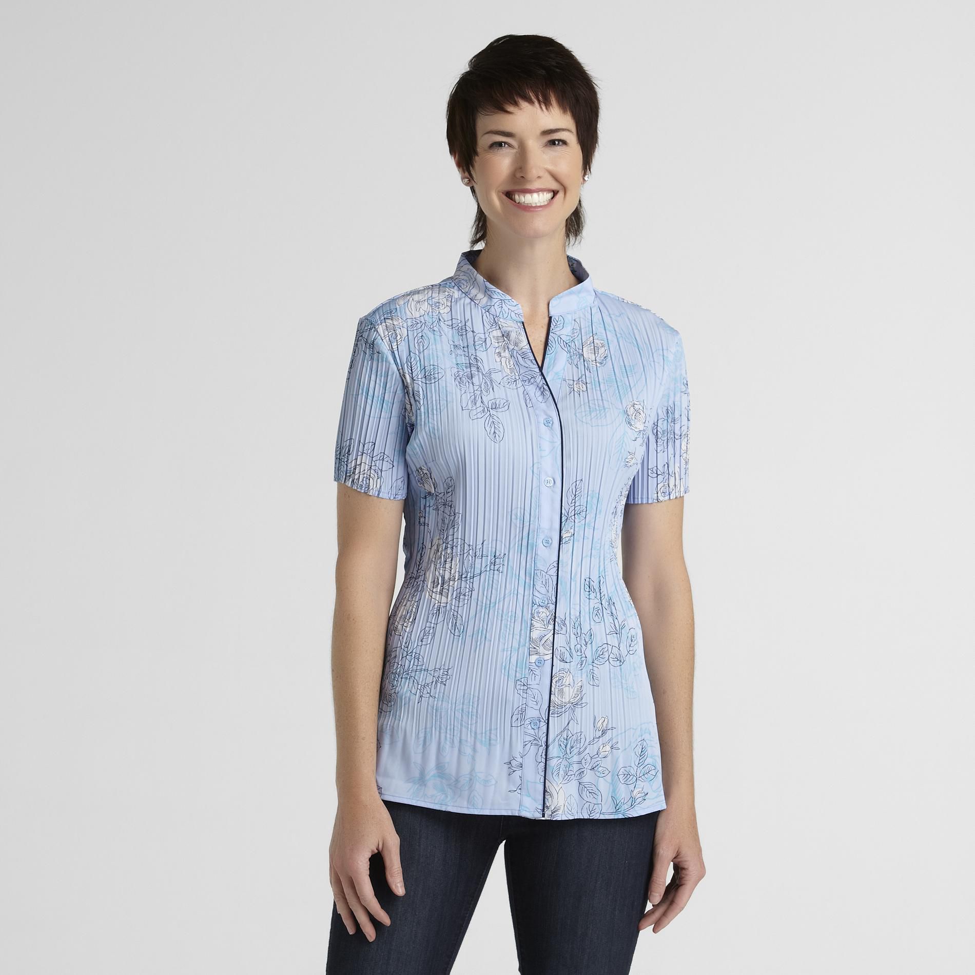 Laura Scott Women's Pleated Shirt - Floral at Sears.com