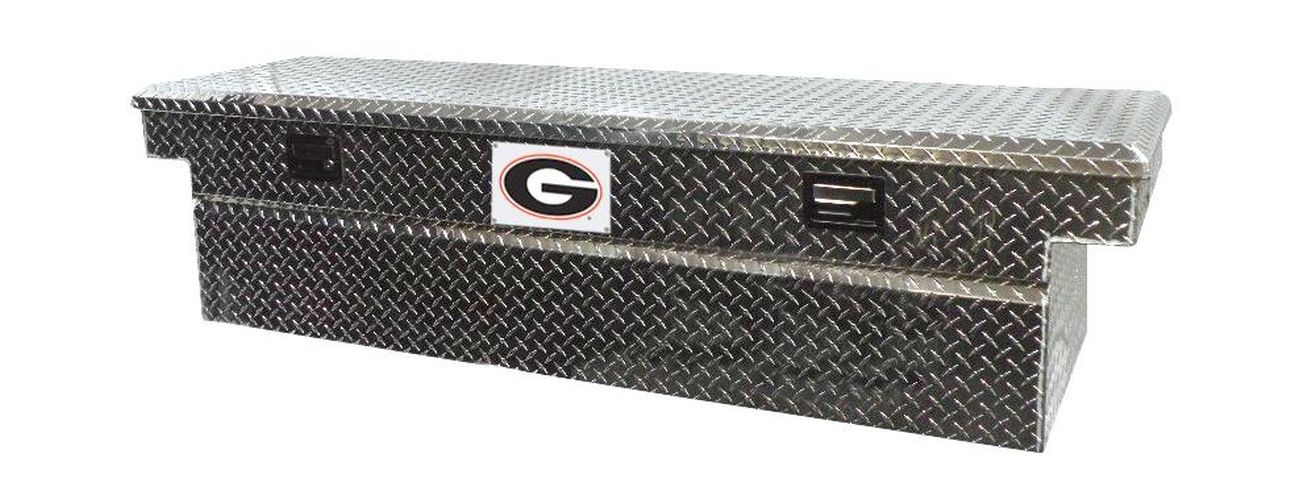 Tradesman TALF591-Univ of Georgia 71-Inch Aluminum Full Lid Cross Bed Truck Tool Box  Diamond Plated  Silver