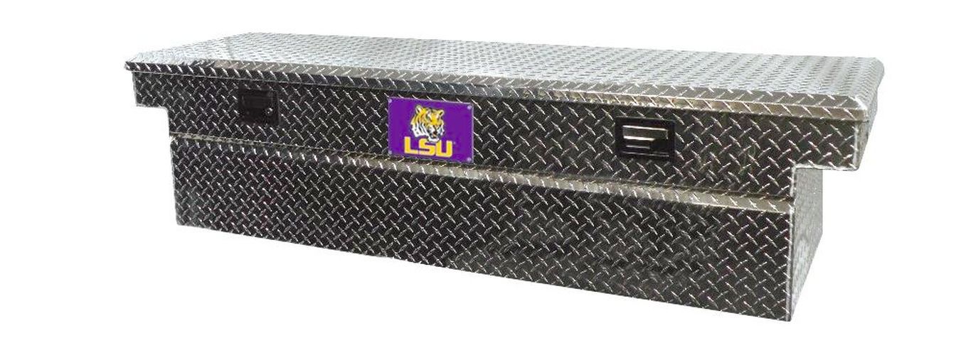 Tradesman TALF591-Louisiana ST. Univ 71-Inch Aluminum Full Lid Cross Bed Truck Tool Box  Diamond Plated  Silver