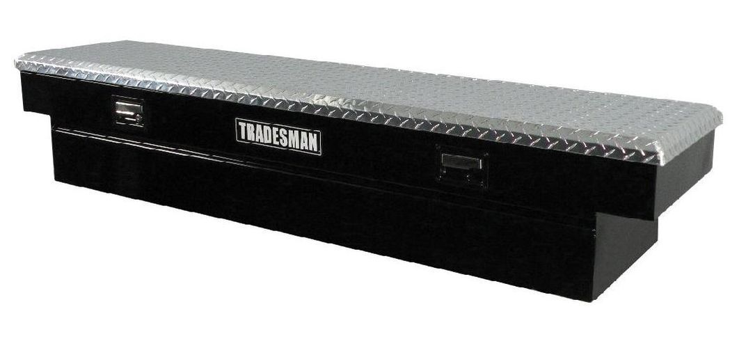 Tradesman TSTF1670BKA 70-Inch 22-Gauge Steel Cross Bed Truck Tool Box with Aluminum Lid  Black