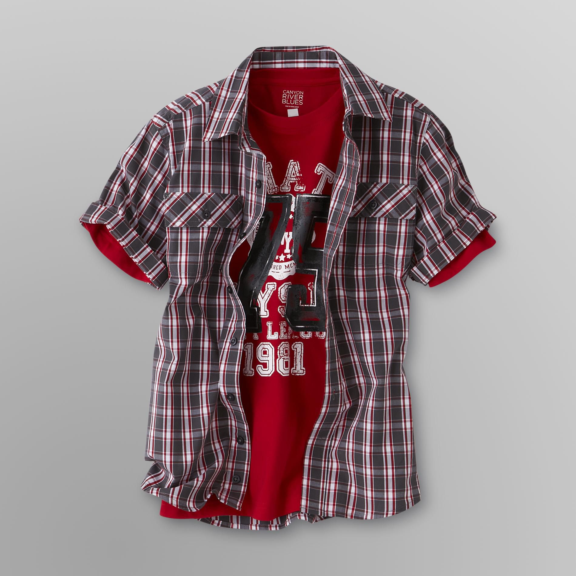 Canyon River Blues Boy's Plaid Shirt and T-Shirt - Manhattan at Sears.com