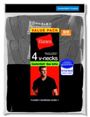 Men's V Neck Tee Shirts Dyed Black/Grey