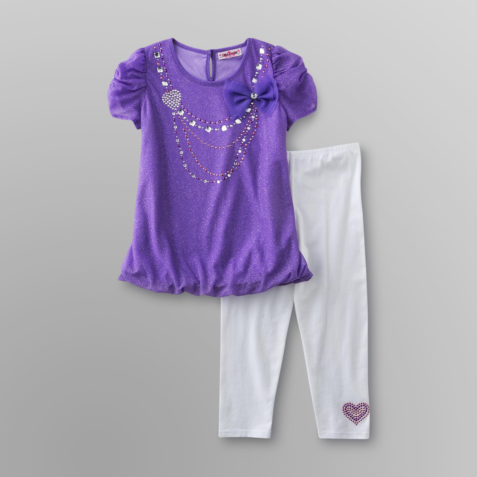 Girl Code Girl's Rhinestone & Glitter Shirt & Leggings at Sears.com