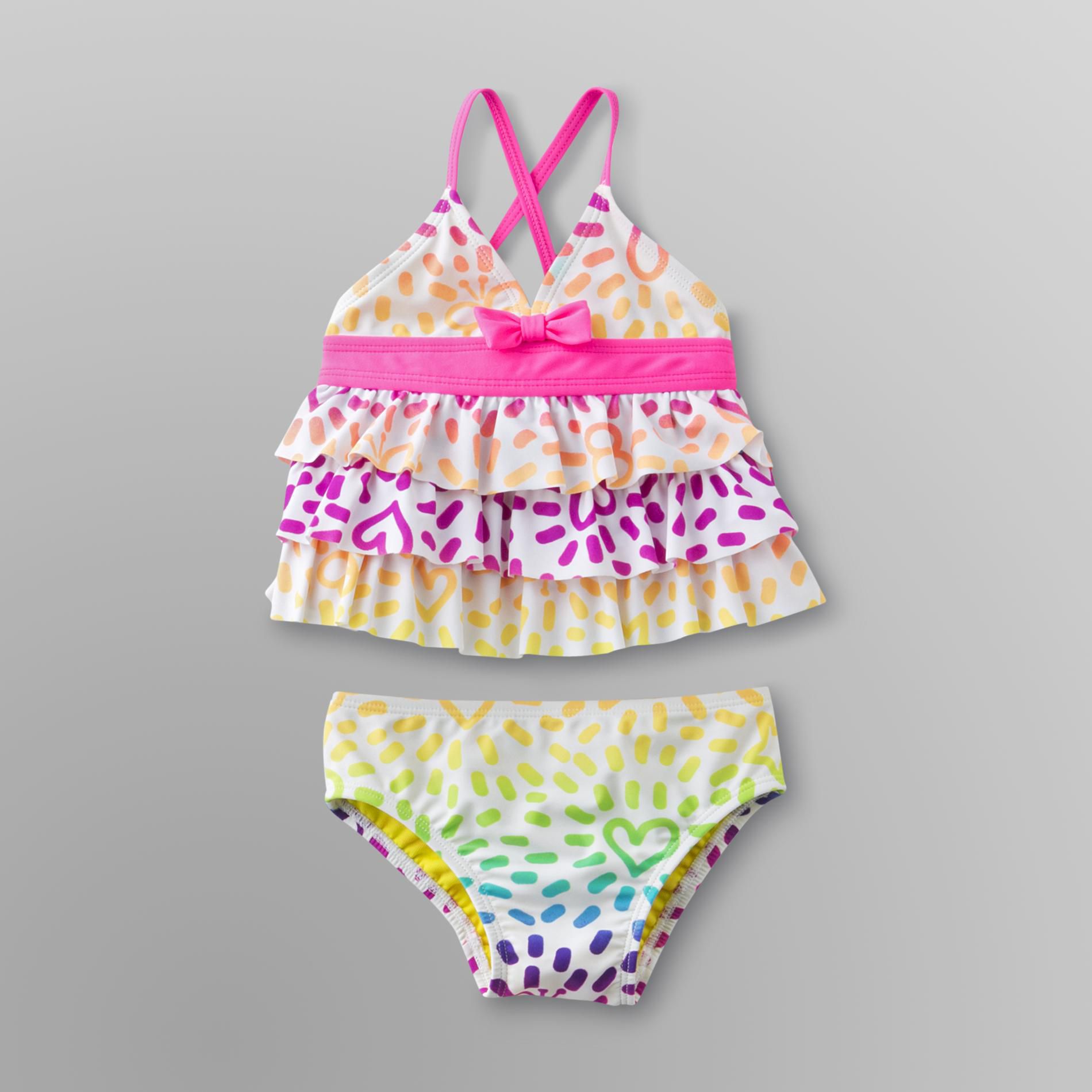 Joe Boxer Infant & Toddler Girl's Butterfly & Hearts Tankini Swimsuit