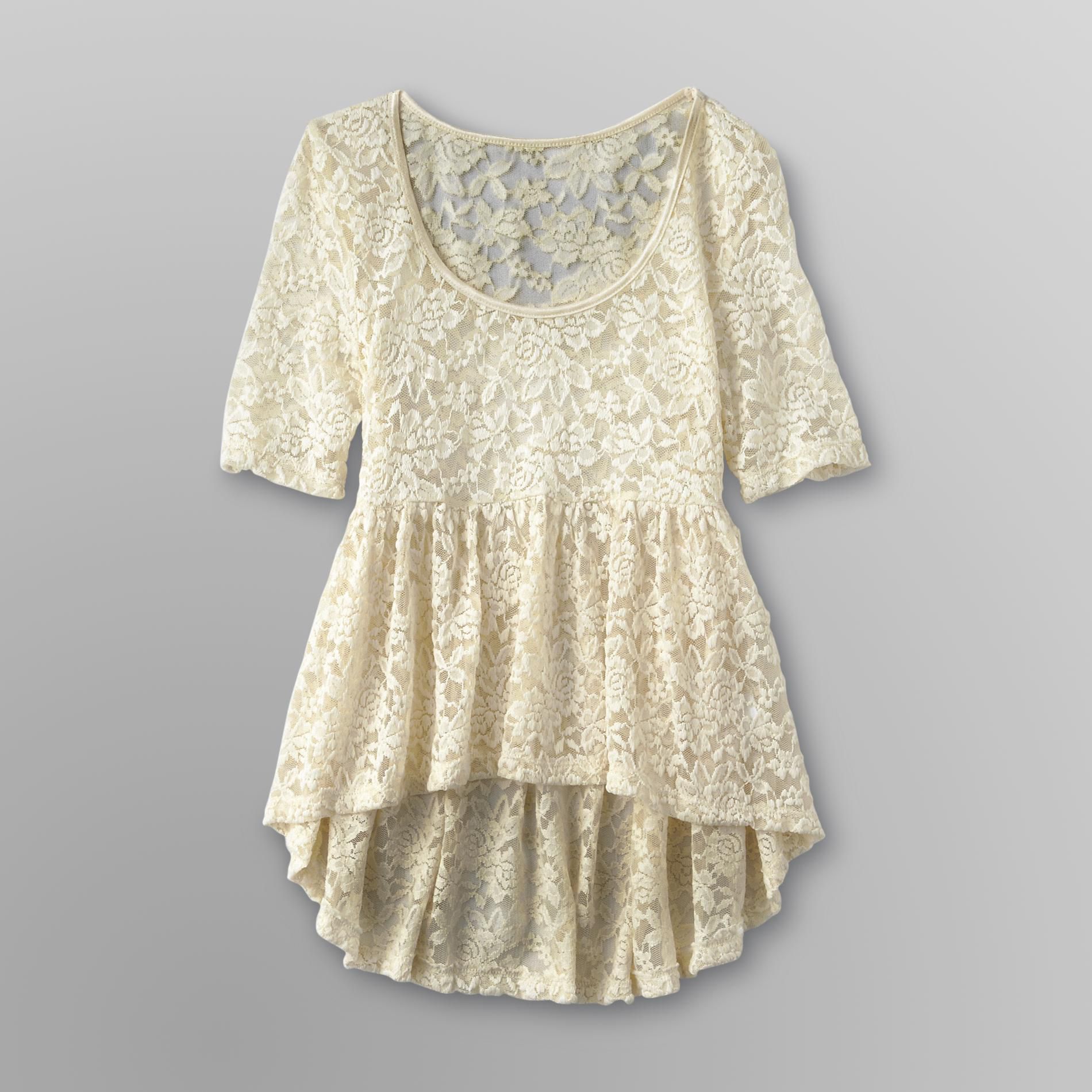 Ikeddi Junior's Lace Top - High-Low Hem at Sears.com