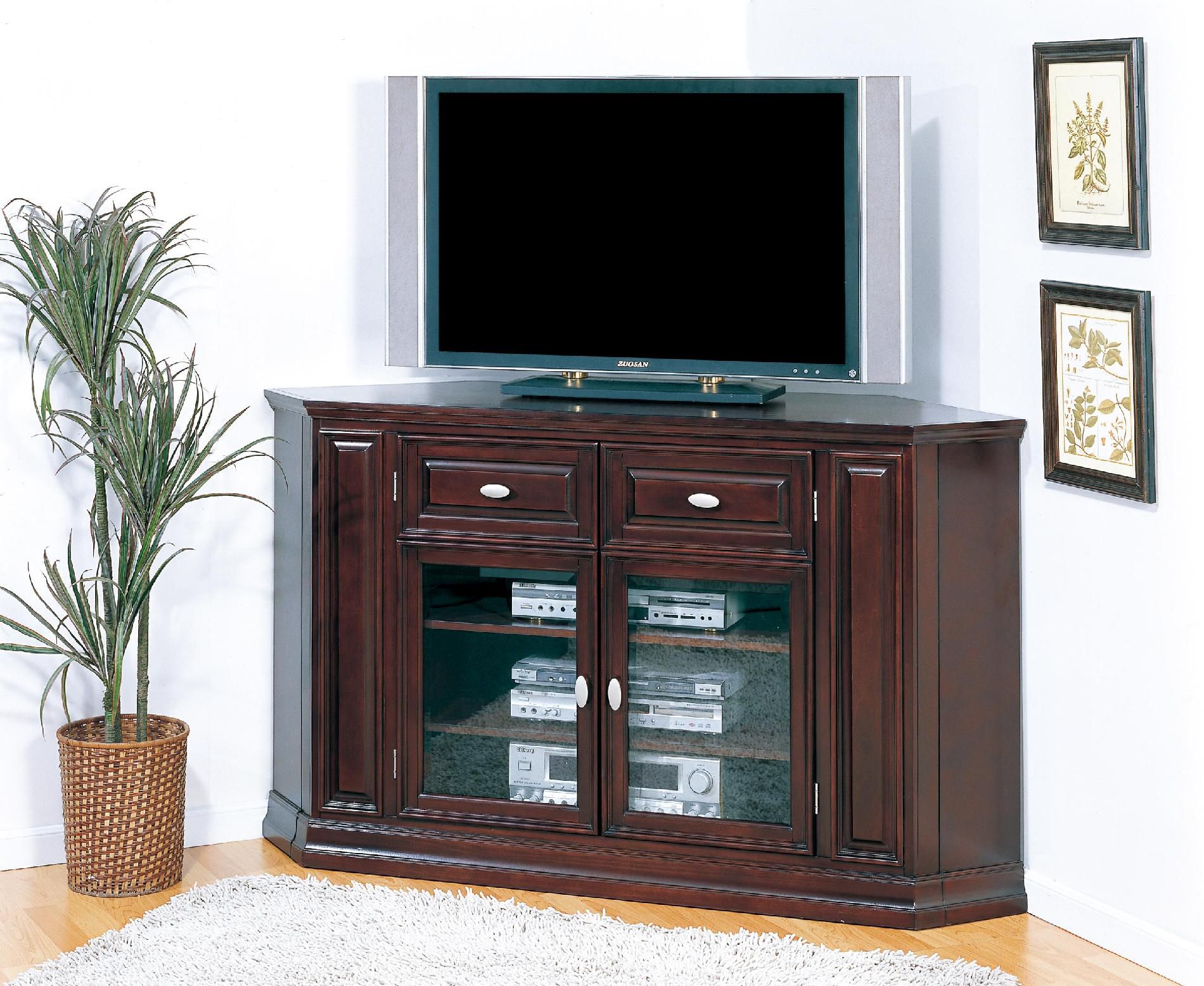 Riley Holliday 62" Corner TV Stand/Tall - Espresso - Home - Furniture 