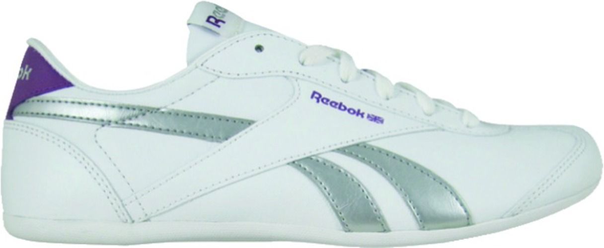 Reebok Womens Lucky Break Classic Athletic Shoe - White/Silver/Purple