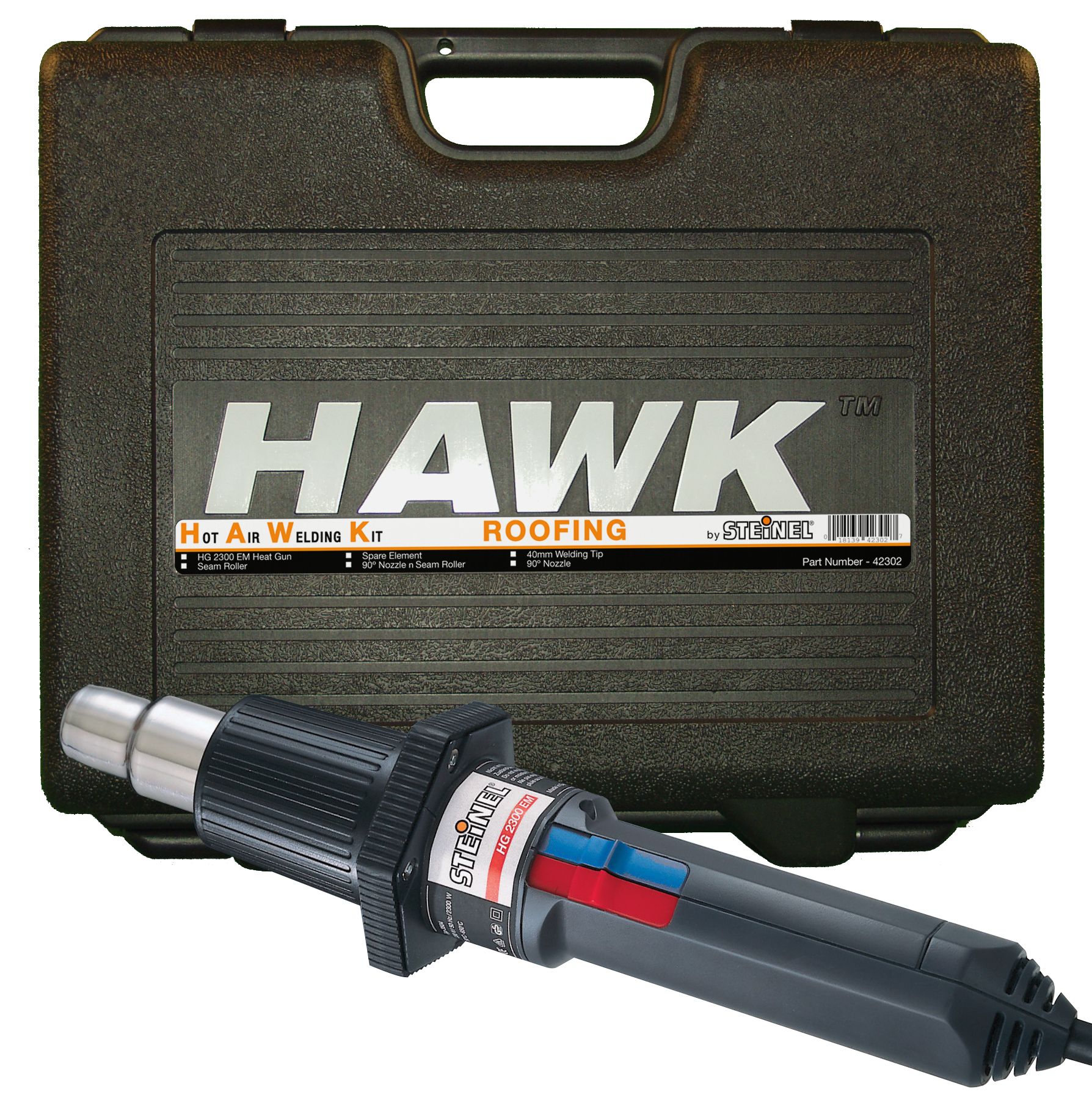 STEINELA Industrial Heat Gun HG2300EM Ergonomic Heat Gun with Electronic Thermocouple Control in Heavy Duty Case