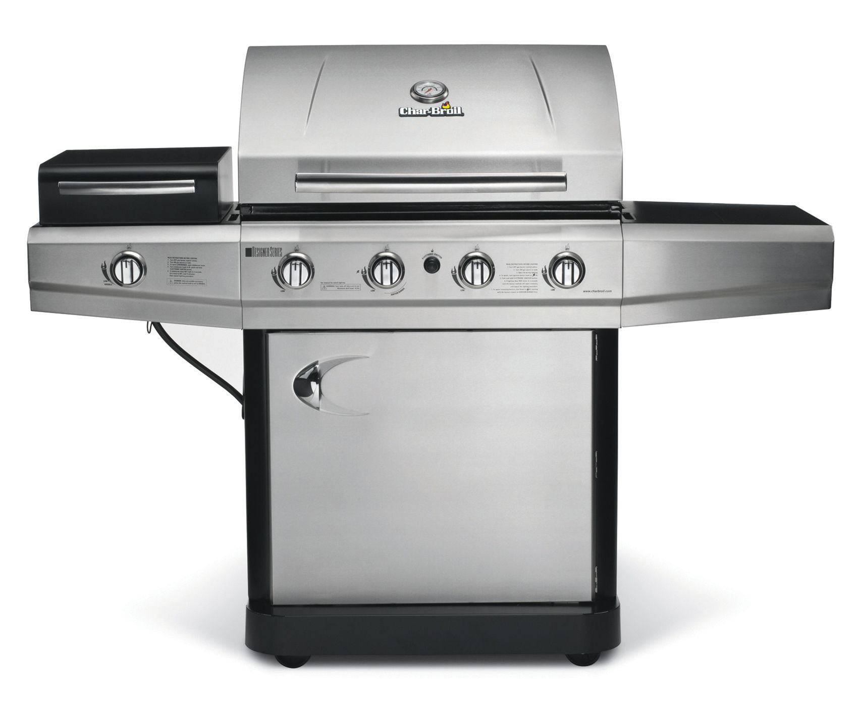 Char-Broil 4-Burner Propane Gas Grill with Outdoor Stove Side Burner
