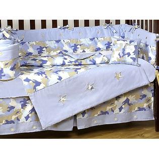 Sweet Jojo Designs Camo Blue Collection 9pc Crib Bedding ...