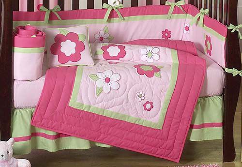 Sweet Jojo Designs Flower Pink and Green Collection 9pc ...