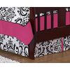 Isabella Hot Pink, Black and White Collection Toddler Bed Skirt