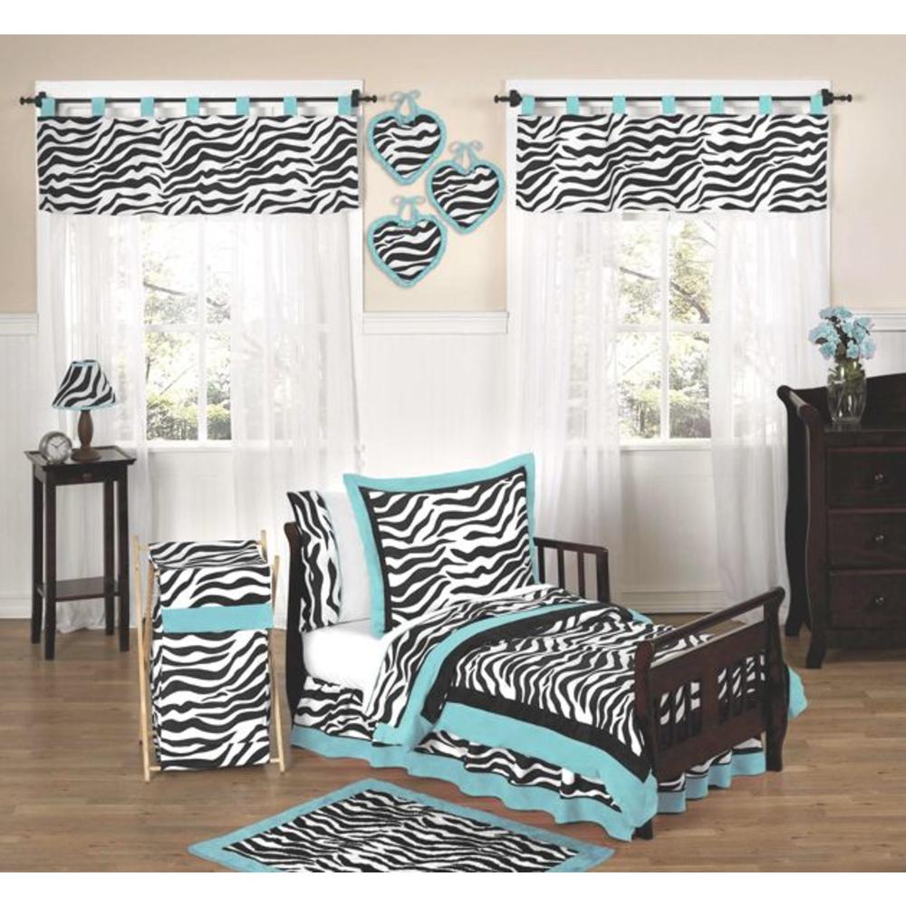 Sweet Jojo Designs Zebra Turquoise Collection Standard Pillow Sham