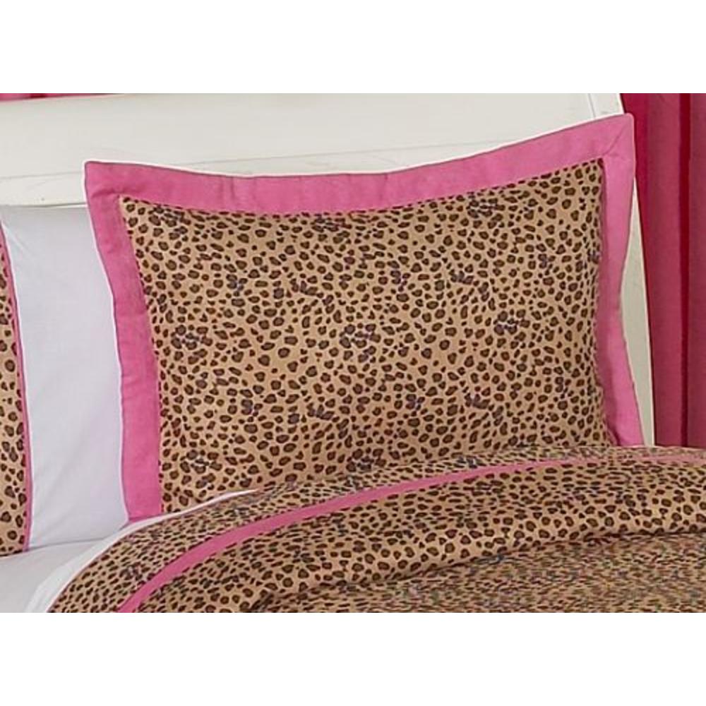 Sweet Jojo Designs Cheetah Pink Collection Standard Pillow Sham