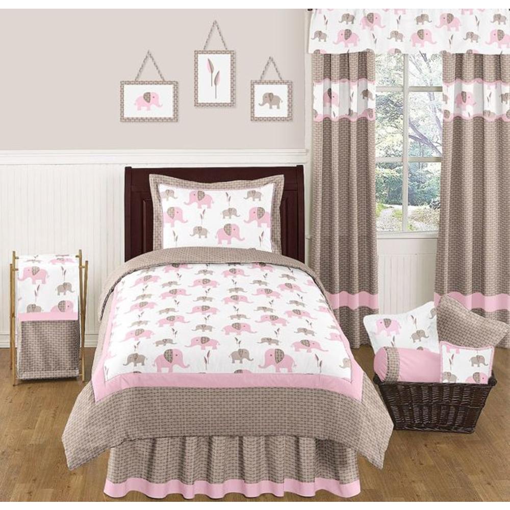 Sweet Jojo Designs Elephant Pink Collection Standard Pillow Sham